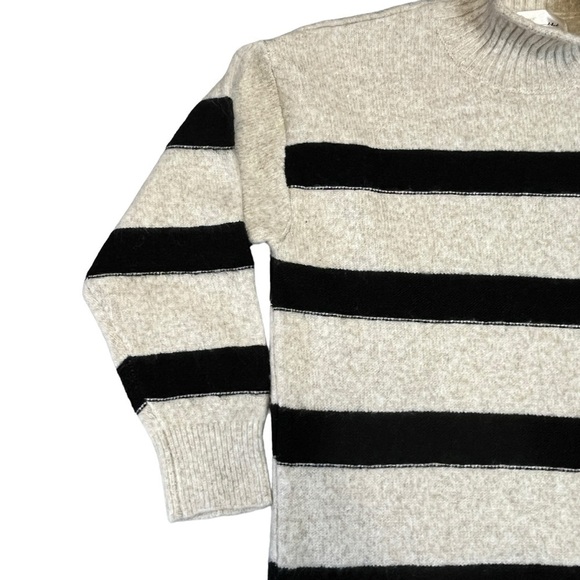 Line & Dot Cozy Rosie Mock Neck Sweater Dress. Oatmeal & Black Size Medium #911 - Picture 7 of 9